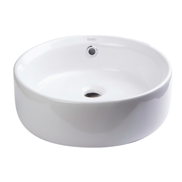 Eago EAGO BA129 16" ROUND CERAMIC ABOVE MOUNT BATHROOM BASIN VESSEL SINK BA129 - main